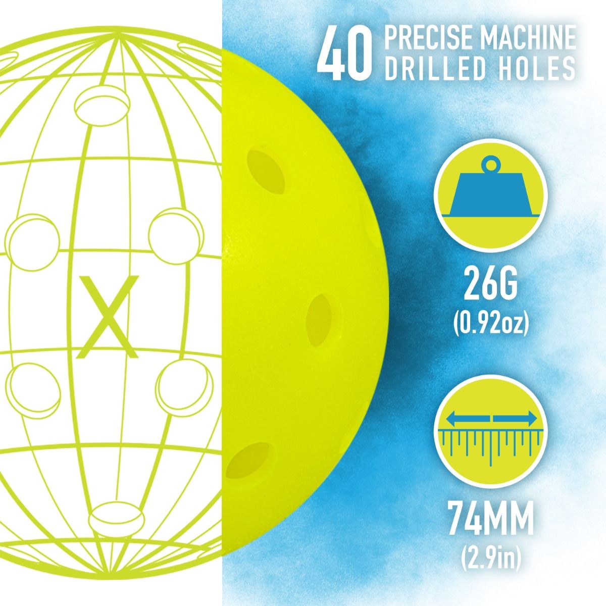 Franklin X-40 Outdoor Pickleball, size